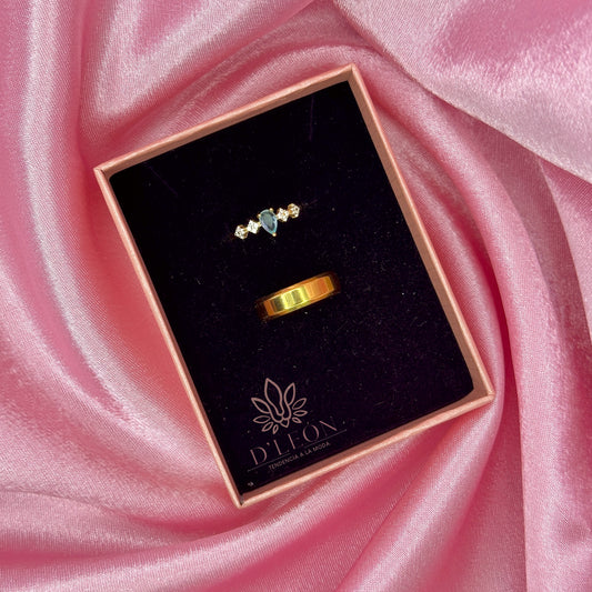 Conjunto anillos de promesa Jazmín y Aladdin