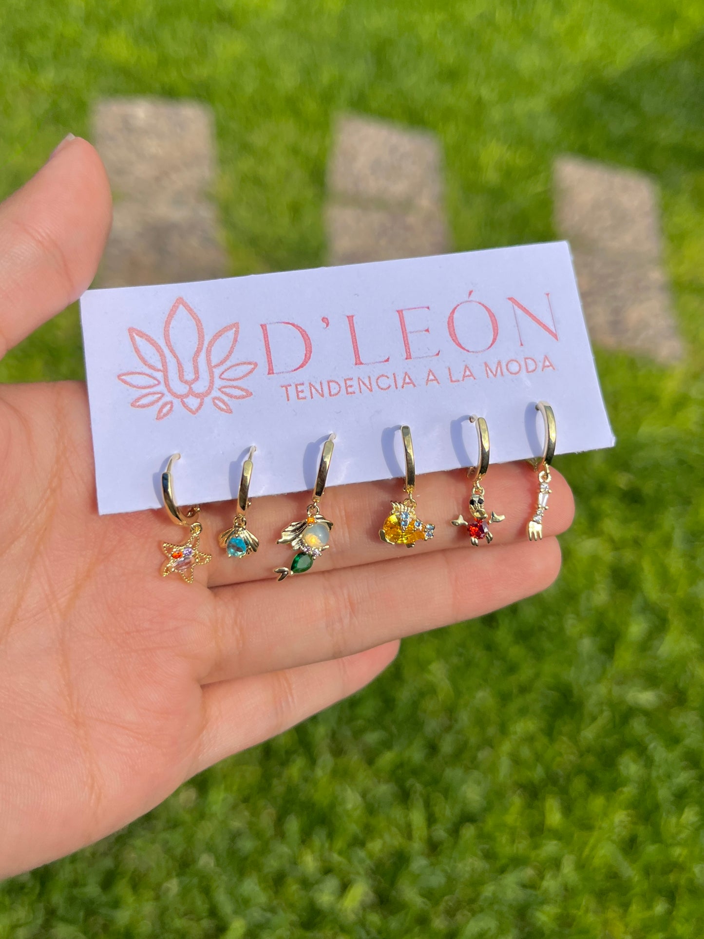 Aretes princesas set 6 piezas