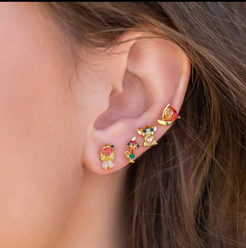 Aretes Princesas set de 4 piezas
