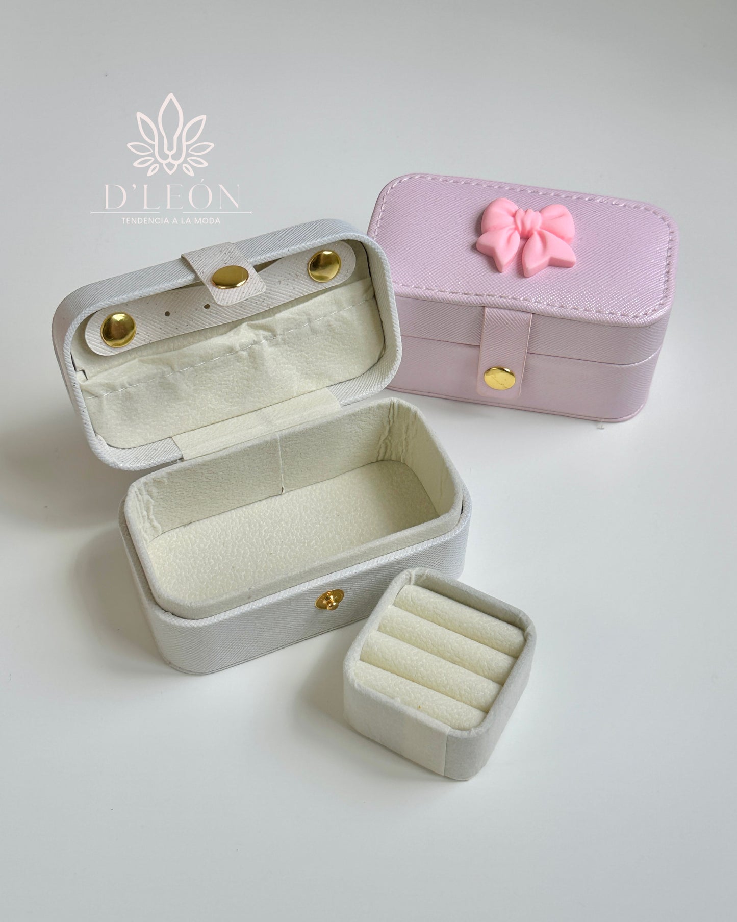 Joyero mini portátil con moño 🎀