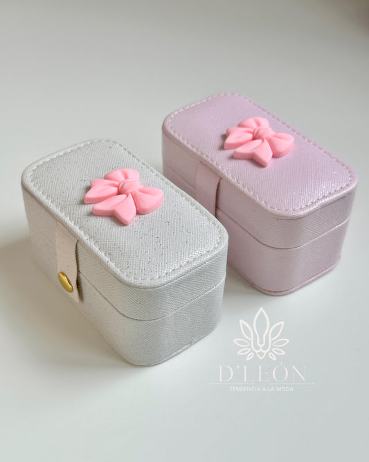 Joyero mini portátil con moño 🎀