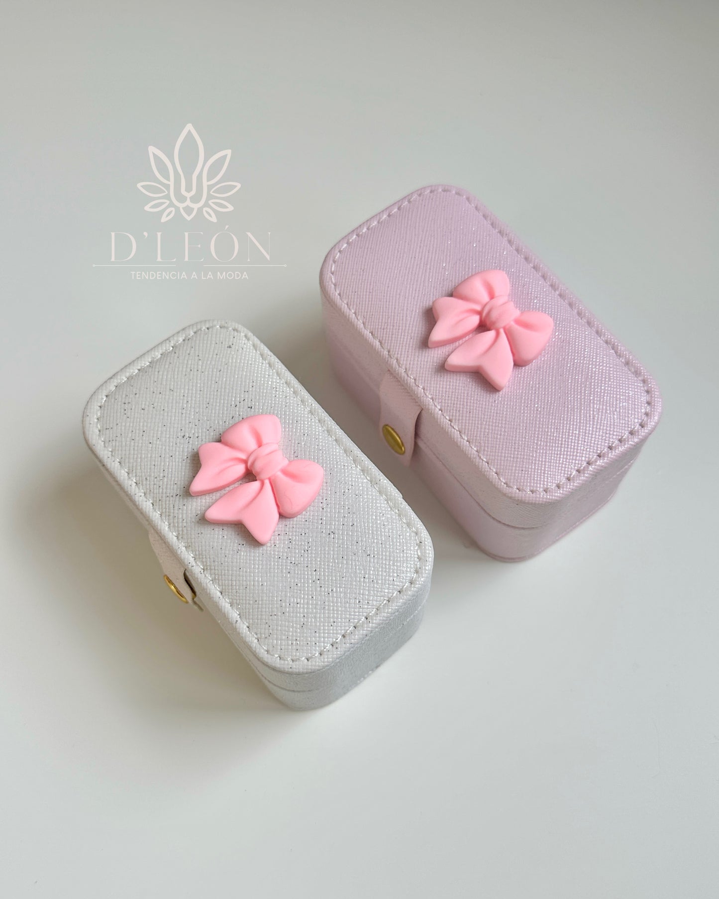 Joyero mini portátil con moño 🎀