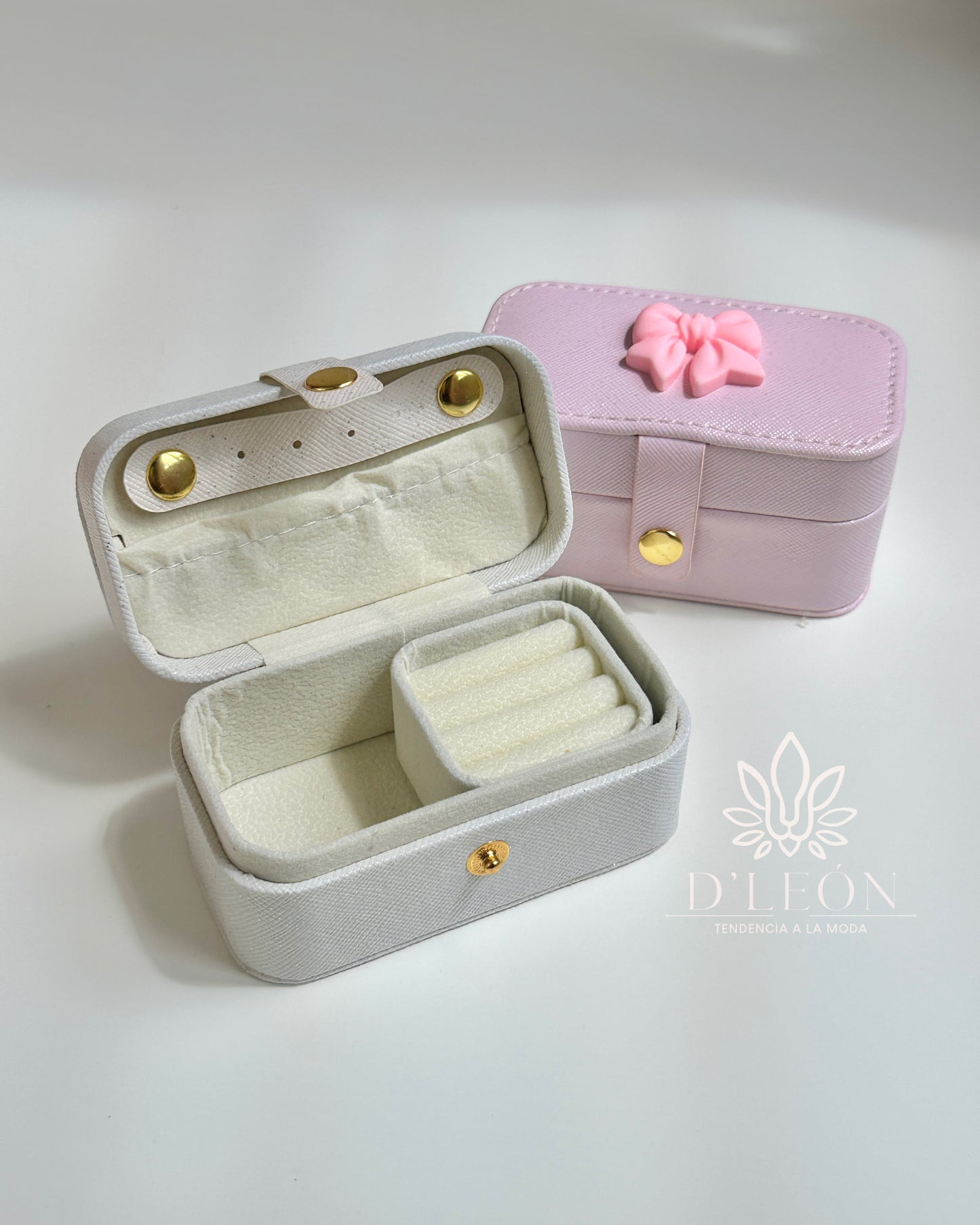 Joyero mini portátil con moño 🎀