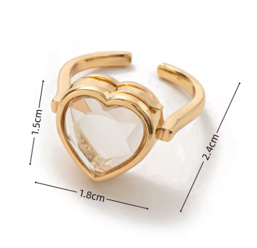 Anillo caja de cristal + 2 charms