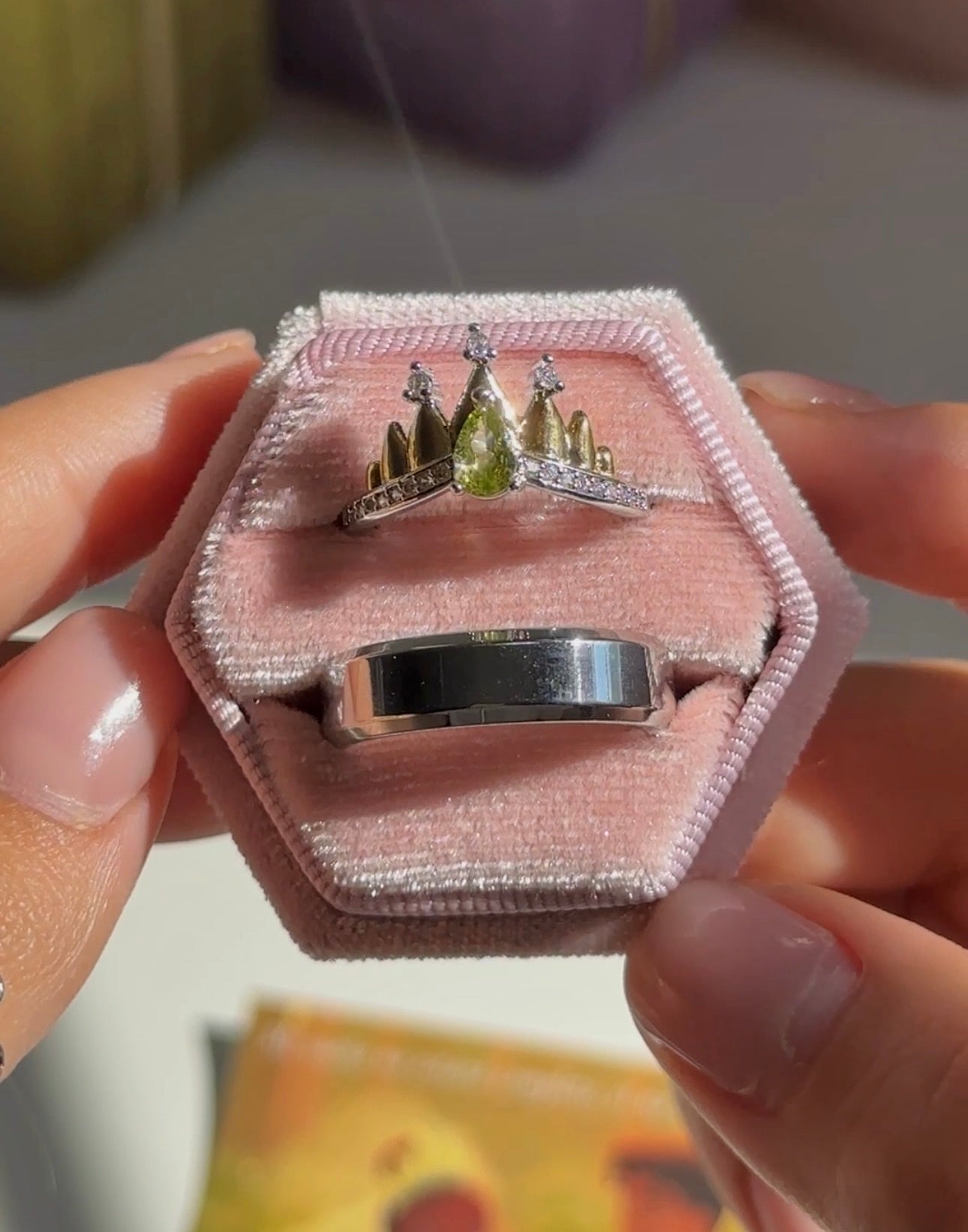 Anillos de promesa la princesa y el sapo