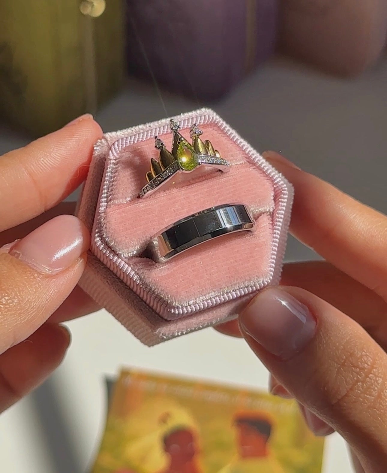 Anillos de promesa la princesa y el sapo