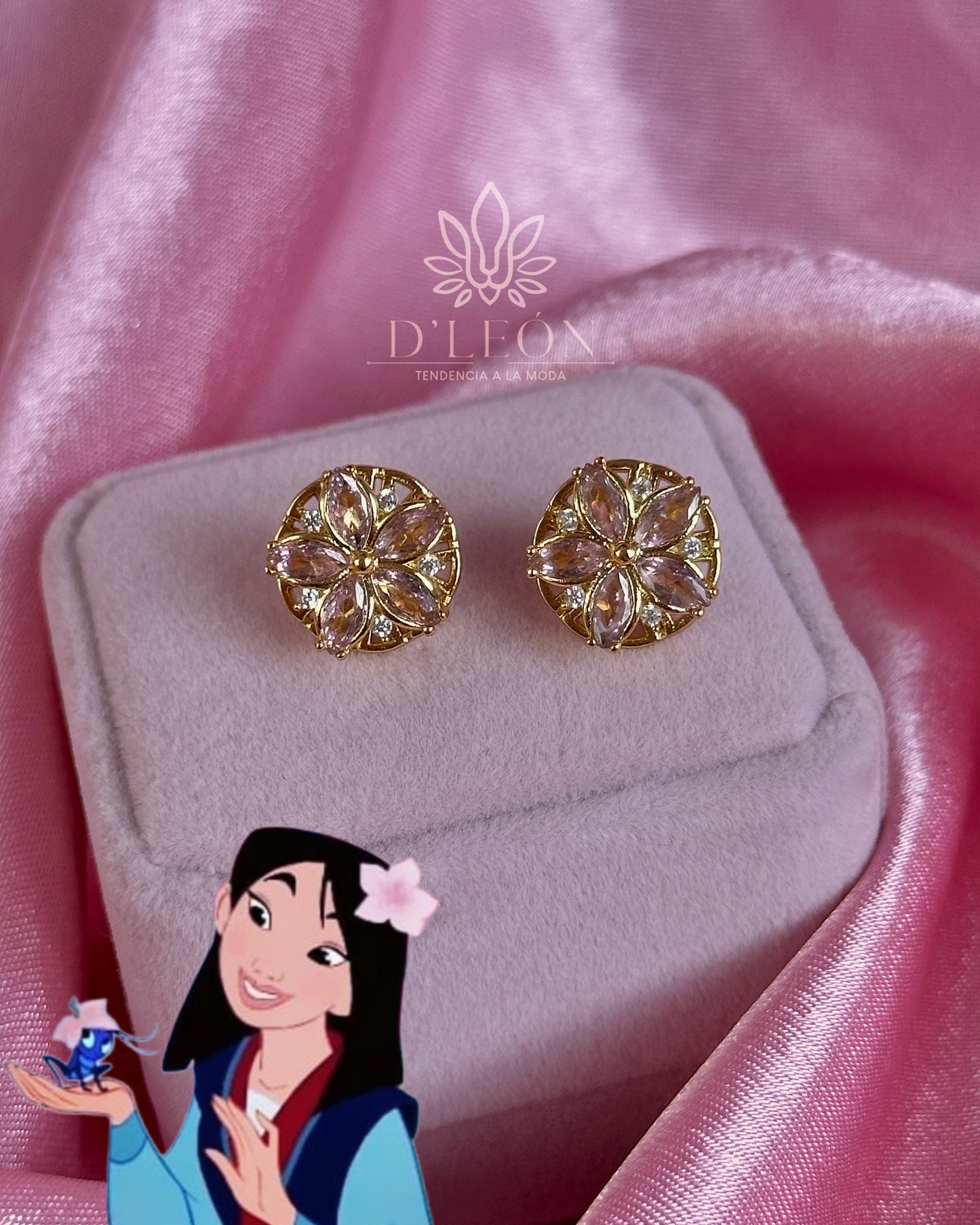 Par de Aretes giratorios Mulán